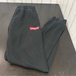 Youth XL Levi's Black Jogger Pants 13-15 Yrs Elastic Cuffs With Logo Unisex